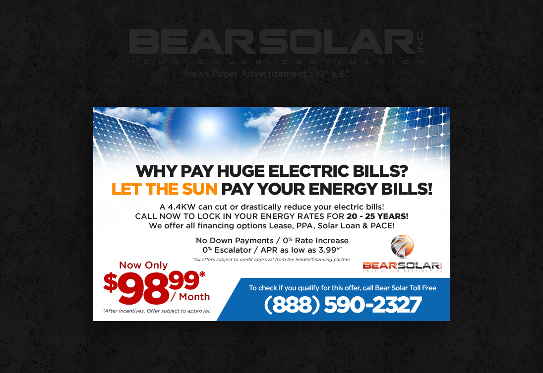 Flyer Design by designhero for Bear Solar Inc | Design #15213376