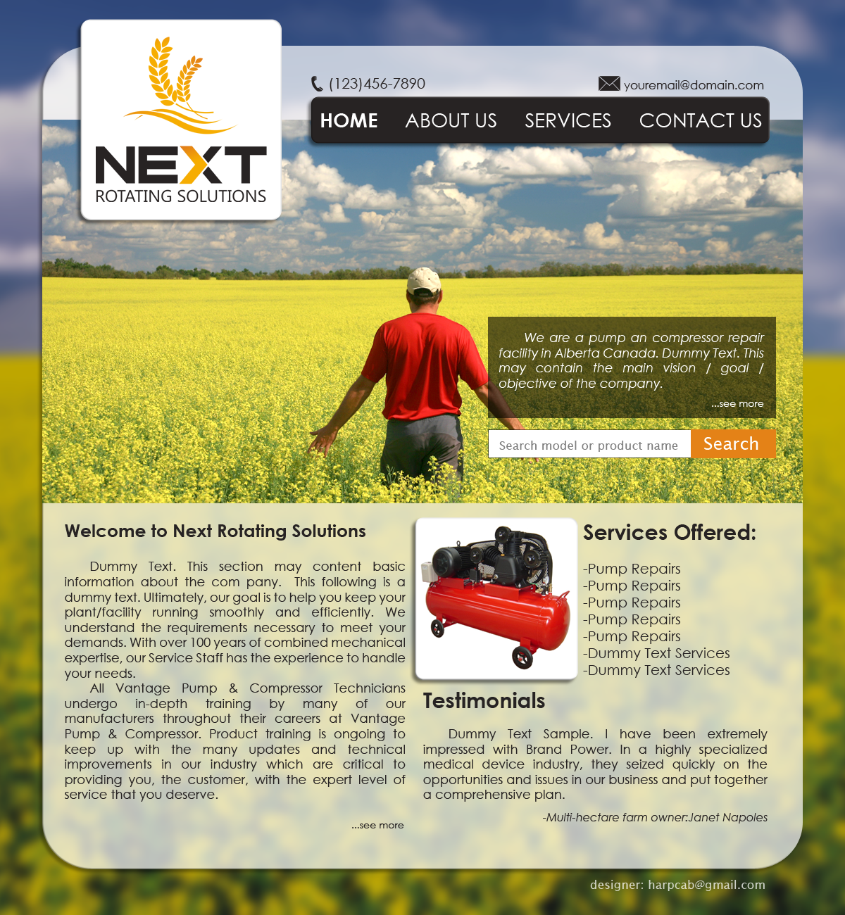 Web Design by harpcab for next rotating solutions | Design #2641419