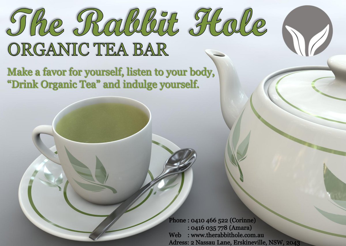 Brochure Design by Tolga for The Rabbit Hole Organic Tea Bar | Design #590182