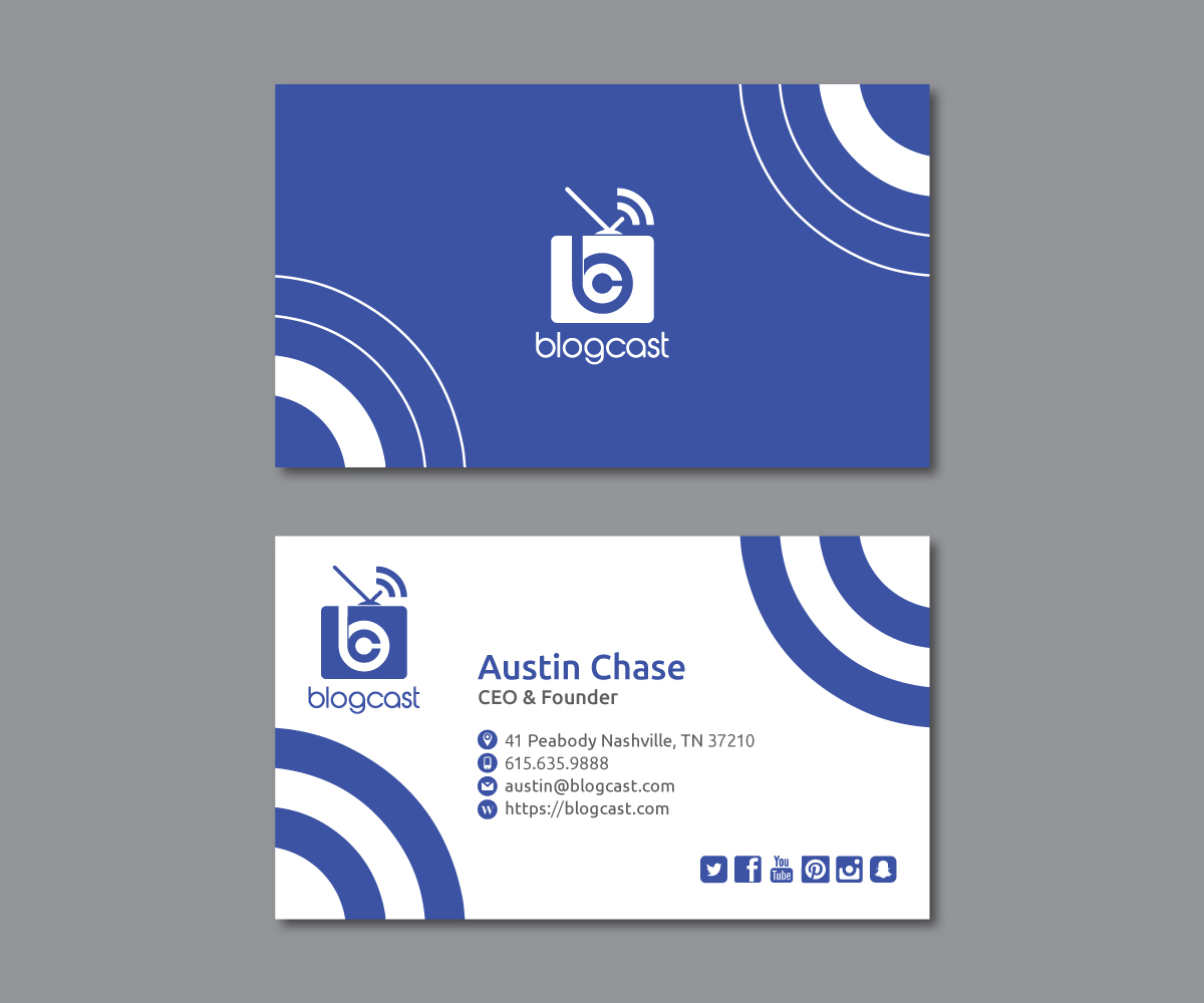 Business Card Design by M.Pirs for Blogcast.com | Design #15197989