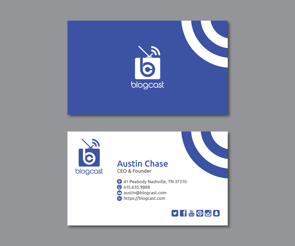 Business Card Design by M.Pirs for Blogcast.com | Design #15198001