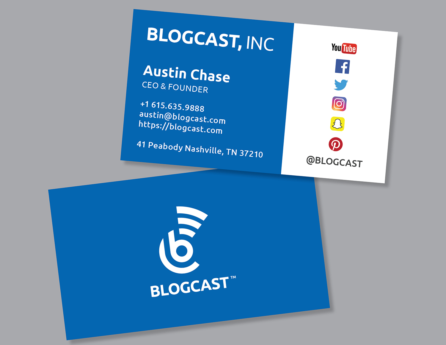 Business Card Design by RoundYellow for Blogcast.com | Design #15180328