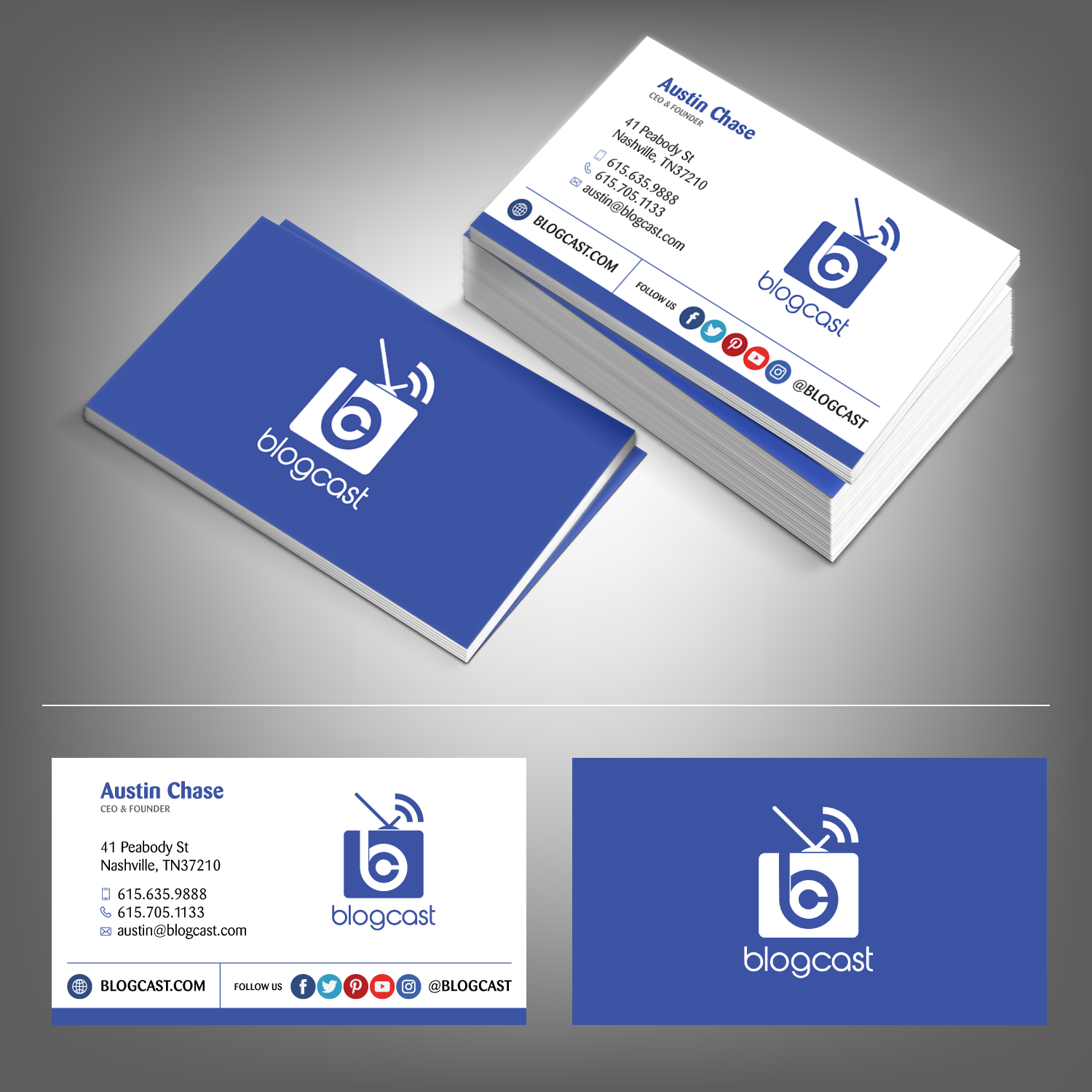 Business Card Design by adiazudin for Blogcast.com | Design #15180410