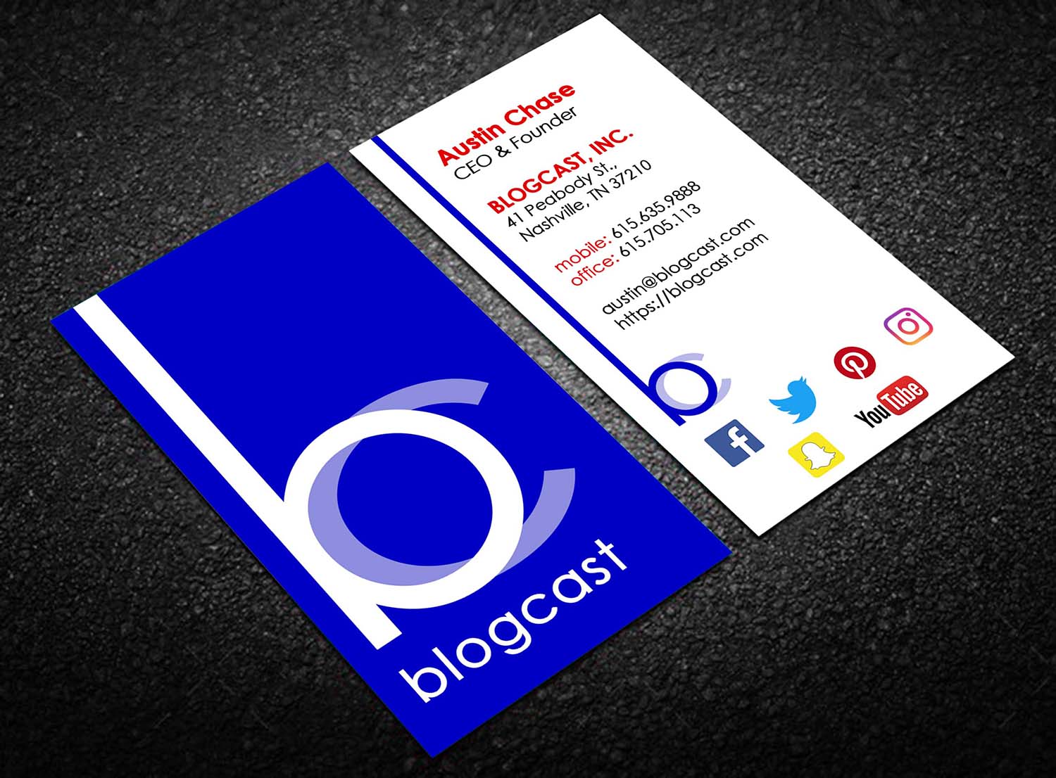 Design de Carte de Visite par Laurence N. Corpuz pour Blogcast.com | Design #15188513