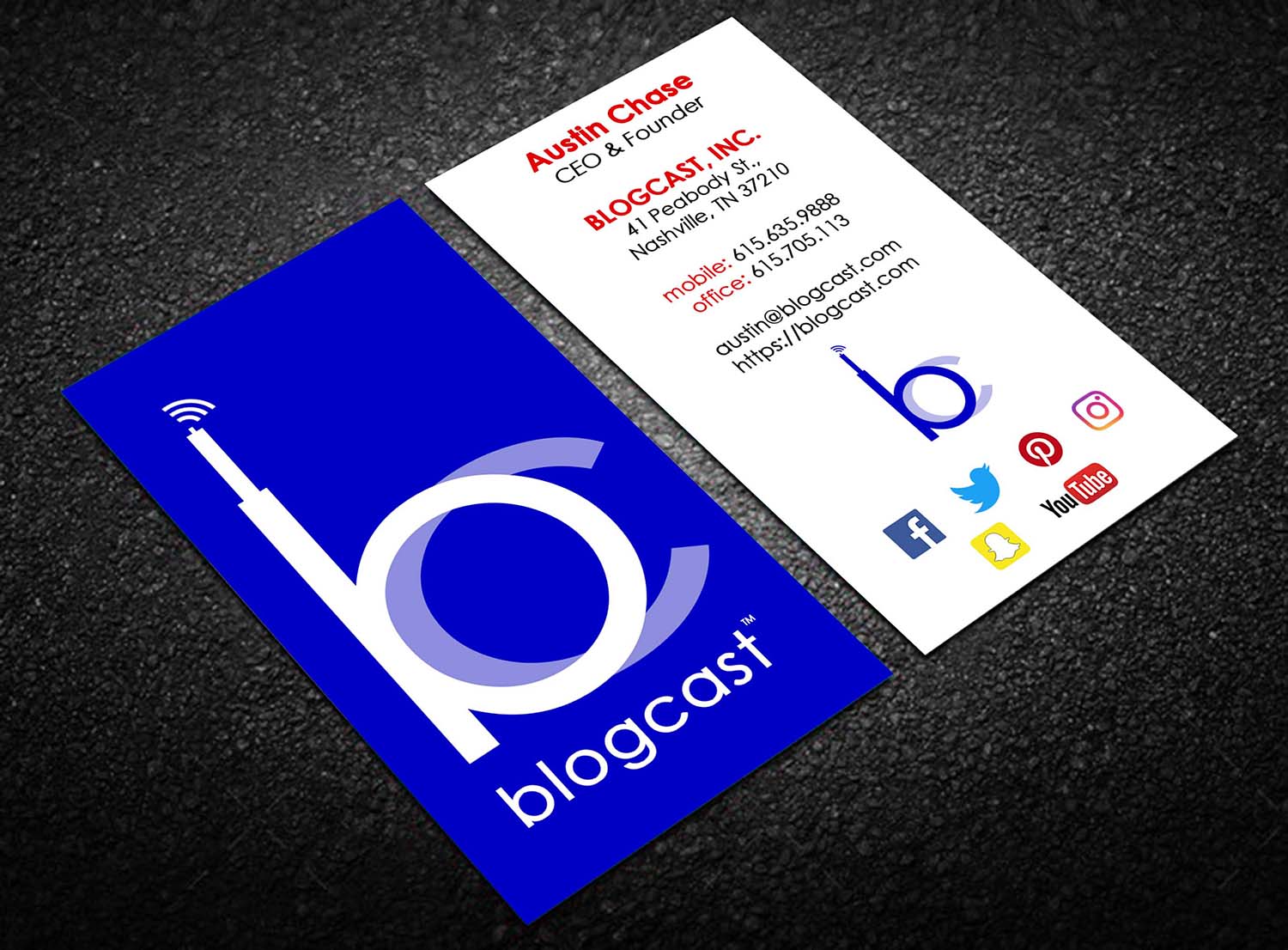 Business Card Design by Laurence N. Corpuz for Blogcast.com | Design #15188515