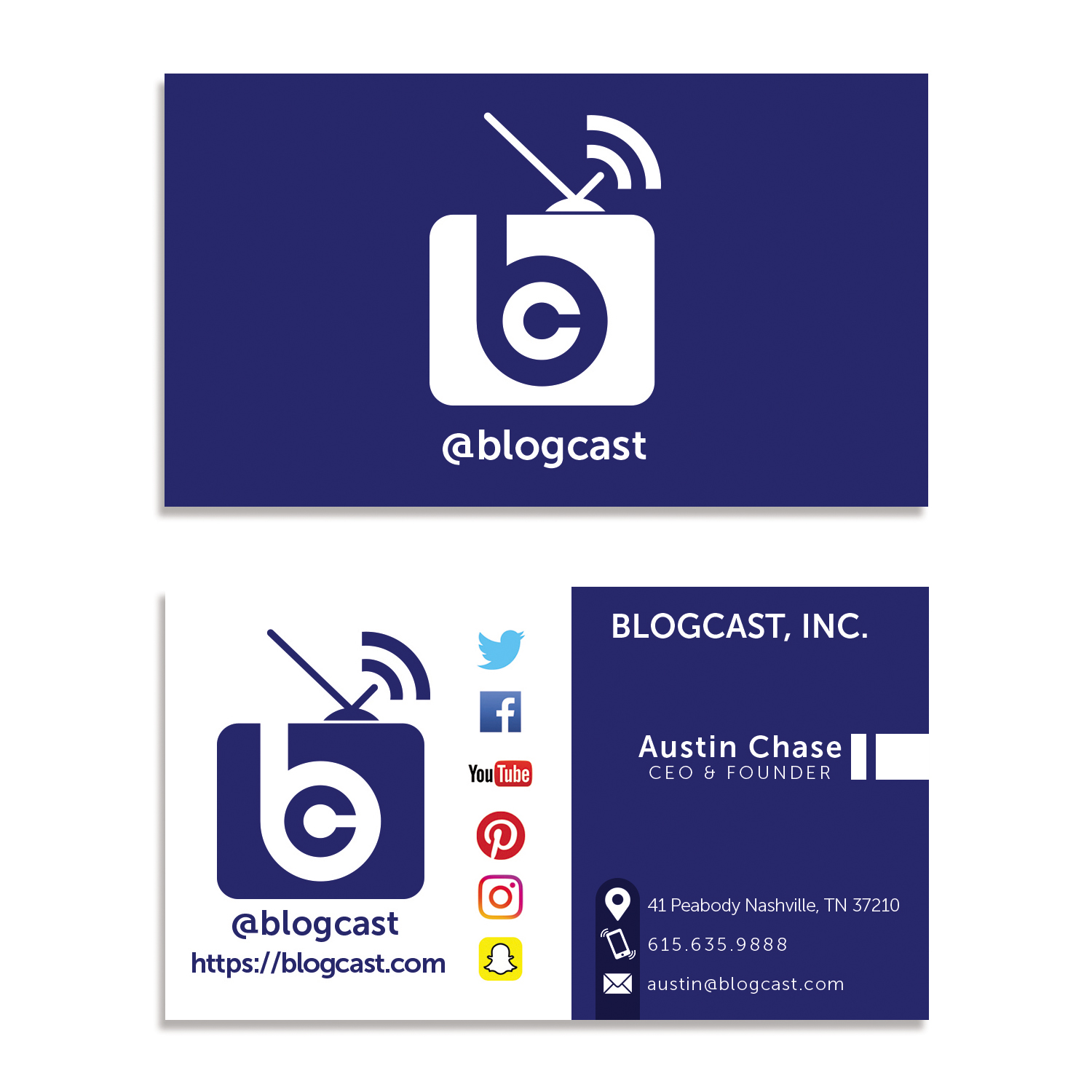 Business Card Design by Ana White for Blogcast.com | Design #15232177