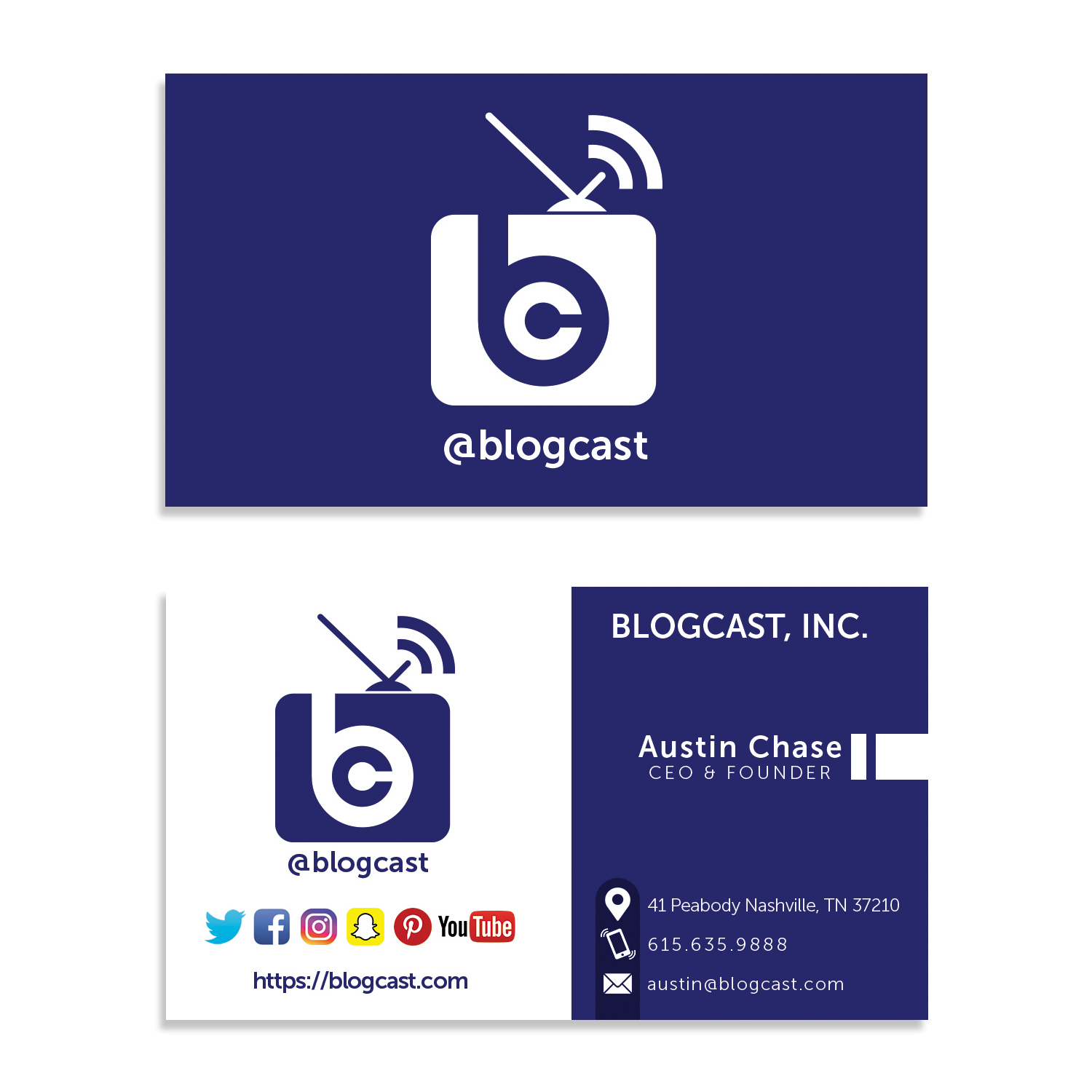 Business Card Design by Ana White for Blogcast.com | Design #15240557