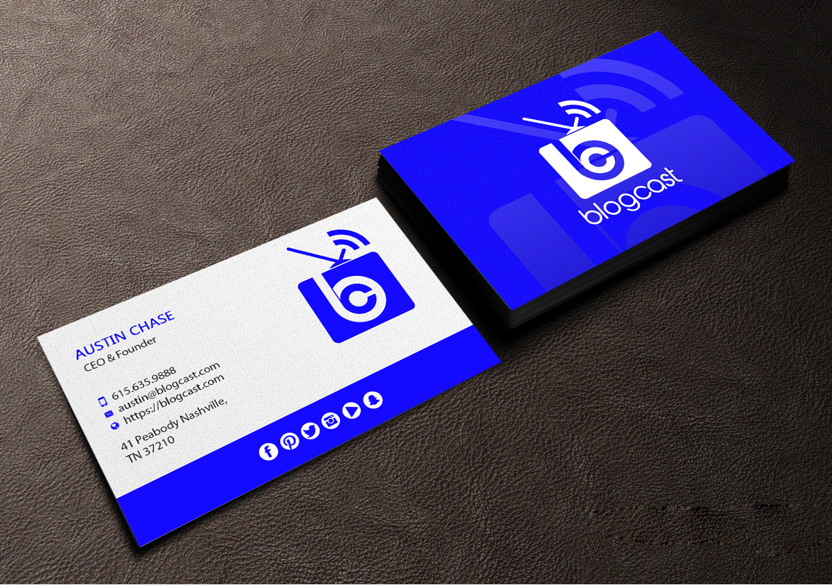 Business Card Design by Creations Box 2015 for Blogcast.com | Design #15196887