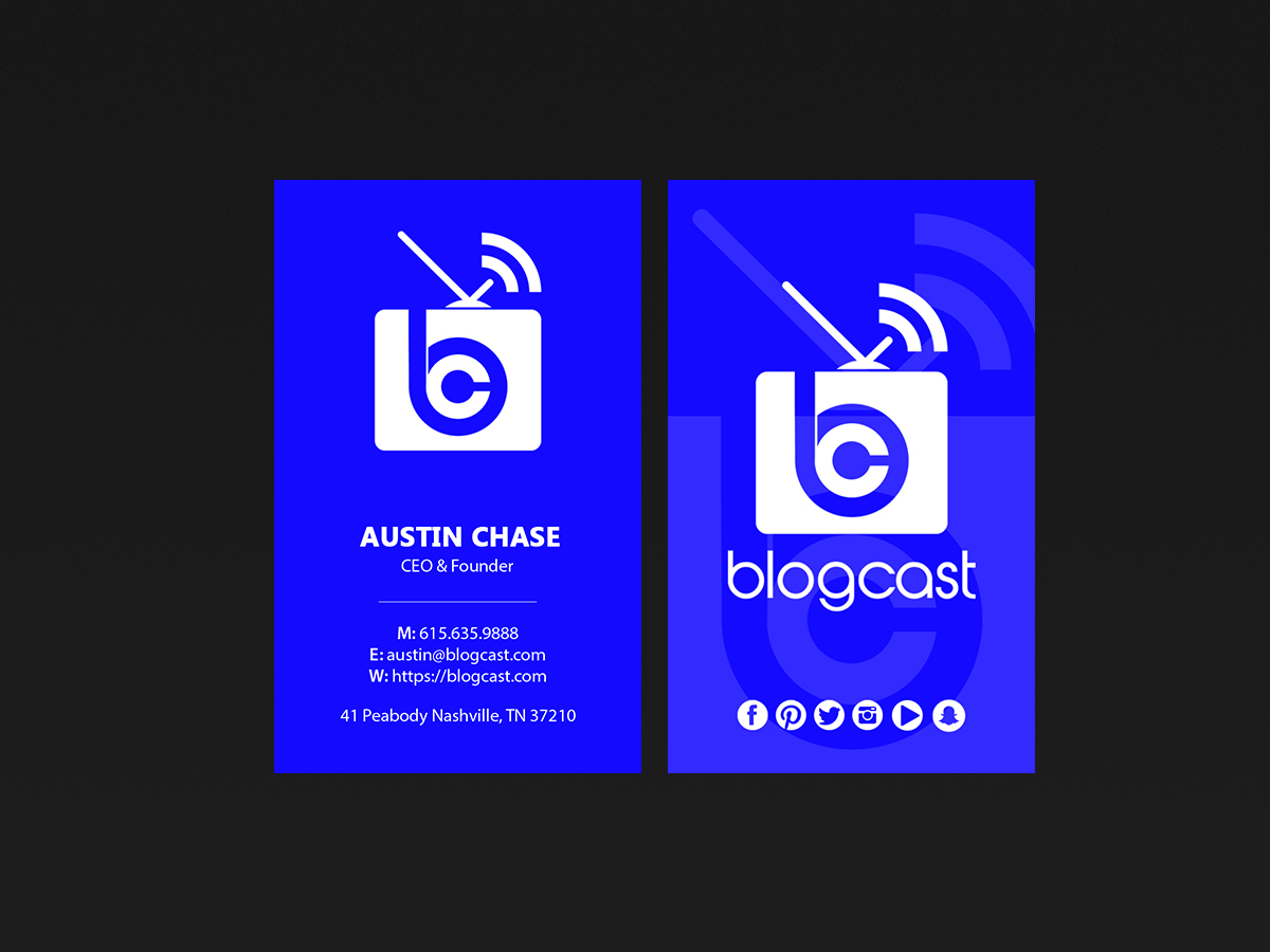 Business Card Design by Creations Box 2015 for Blogcast.com | Design #15196910