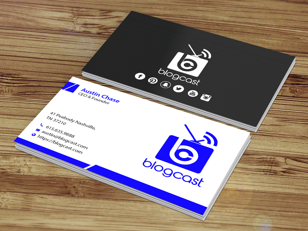 Business Card Design by Creations Box 2015 for Blogcast.com | Design #15196913