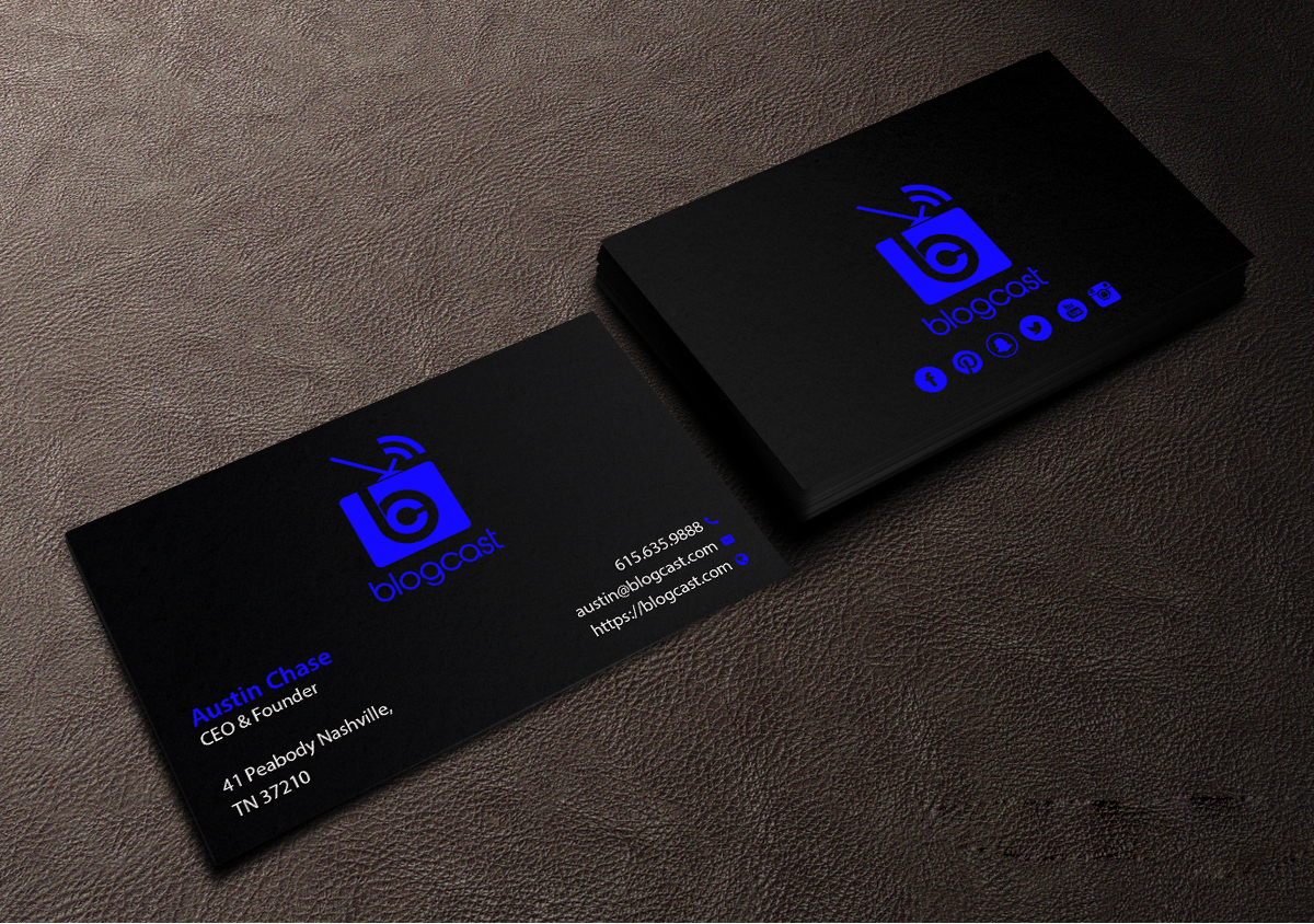 Business Card Design by Creations Box 2015 for Blogcast.com | Design #15196947