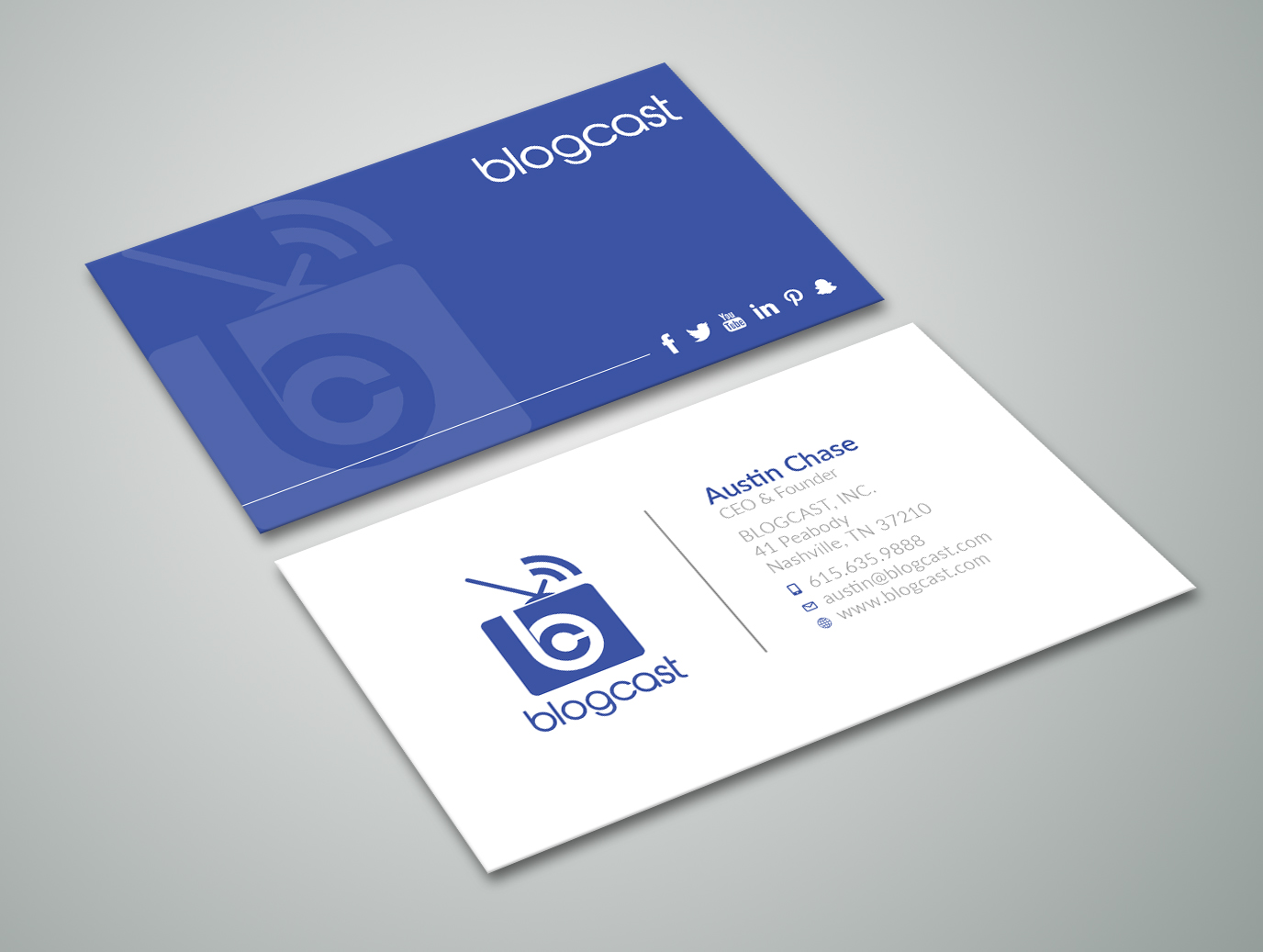 Business Card Design by Graphic Flame for Blogcast.com | Design #15193007