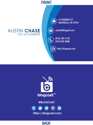Business Card Design by garnettcain for Blogcast.com | Design: #15237474