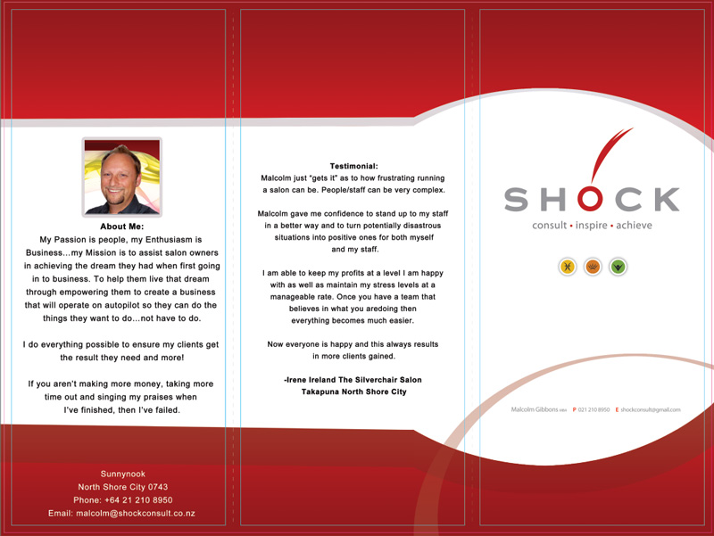 Diseño de Brochure por LFS Designs para Shock Consult | Diseño #39095