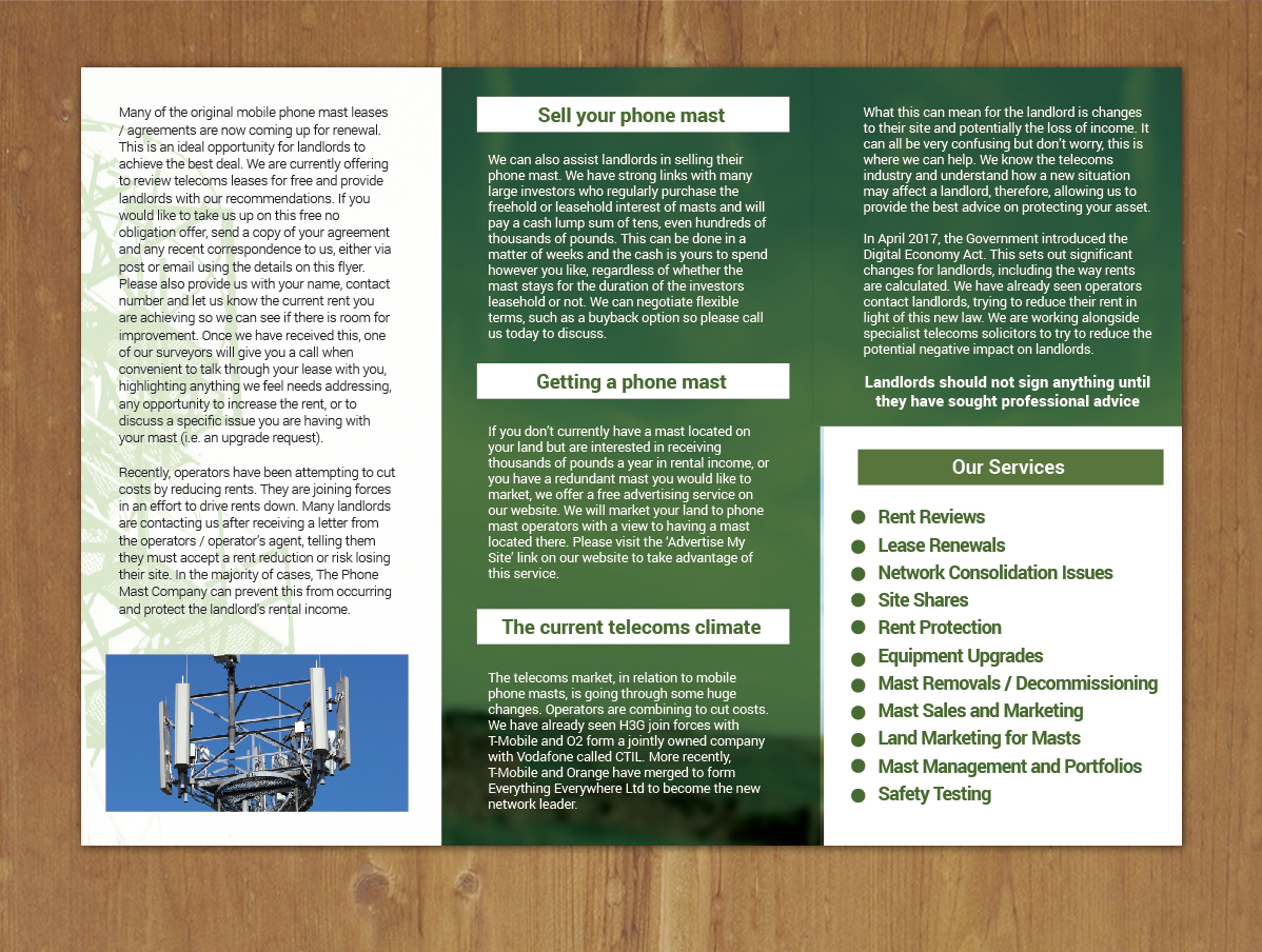 Flyer Design by MNM for The Phone Mast Company Ltd | Design #15200692