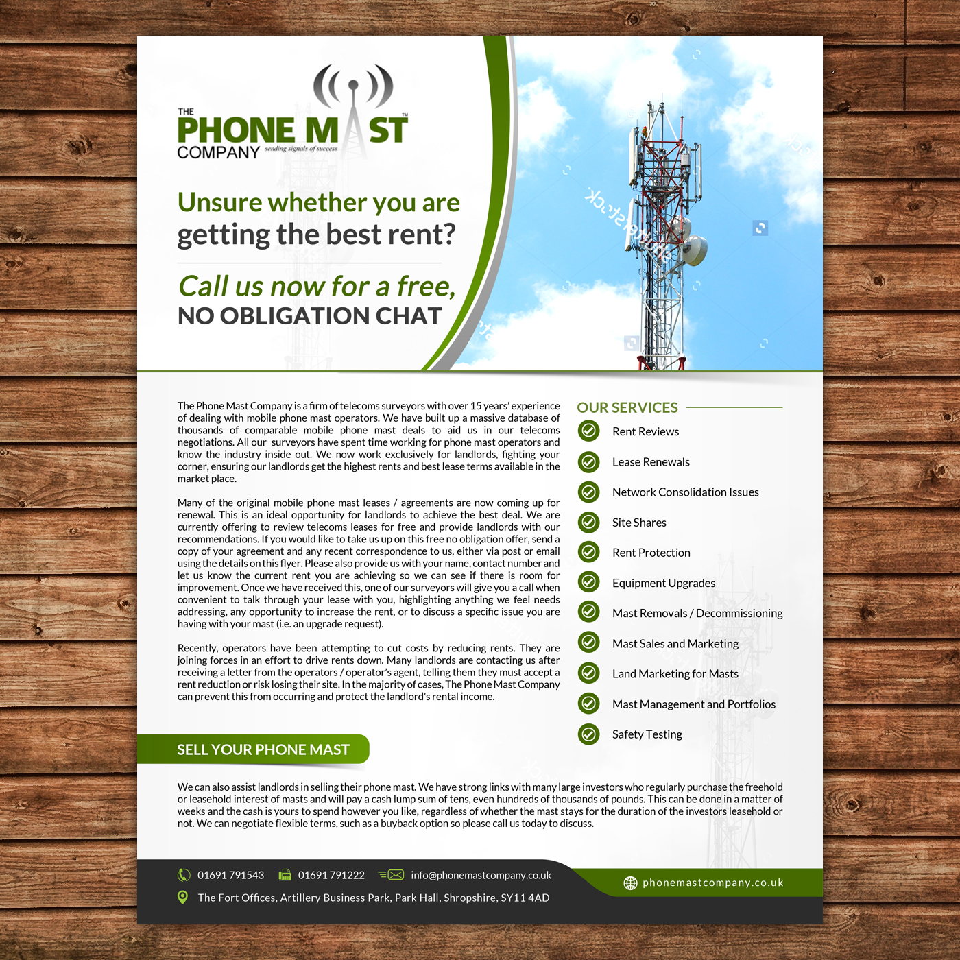 Flyer Design by debdesign for The Phone Mast Company Ltd | Design #15197643
