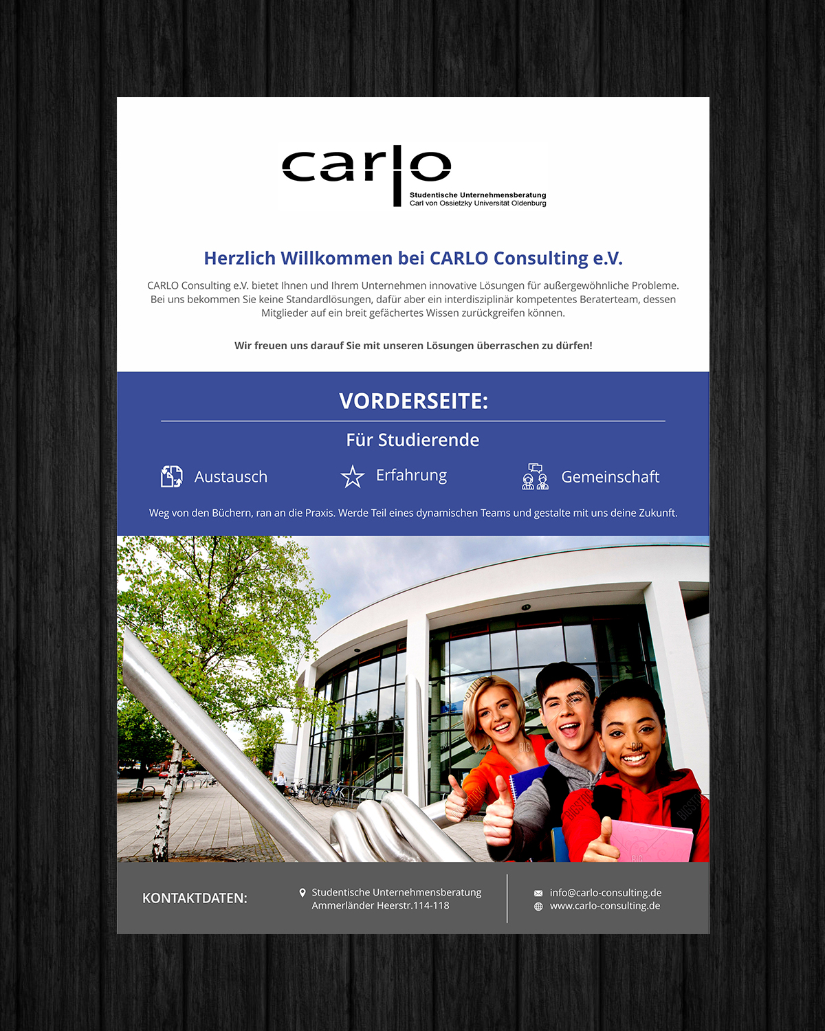 Diseño de Flyer por ecorokerz para CARLO Consulting e.V. | Diseño #15222683