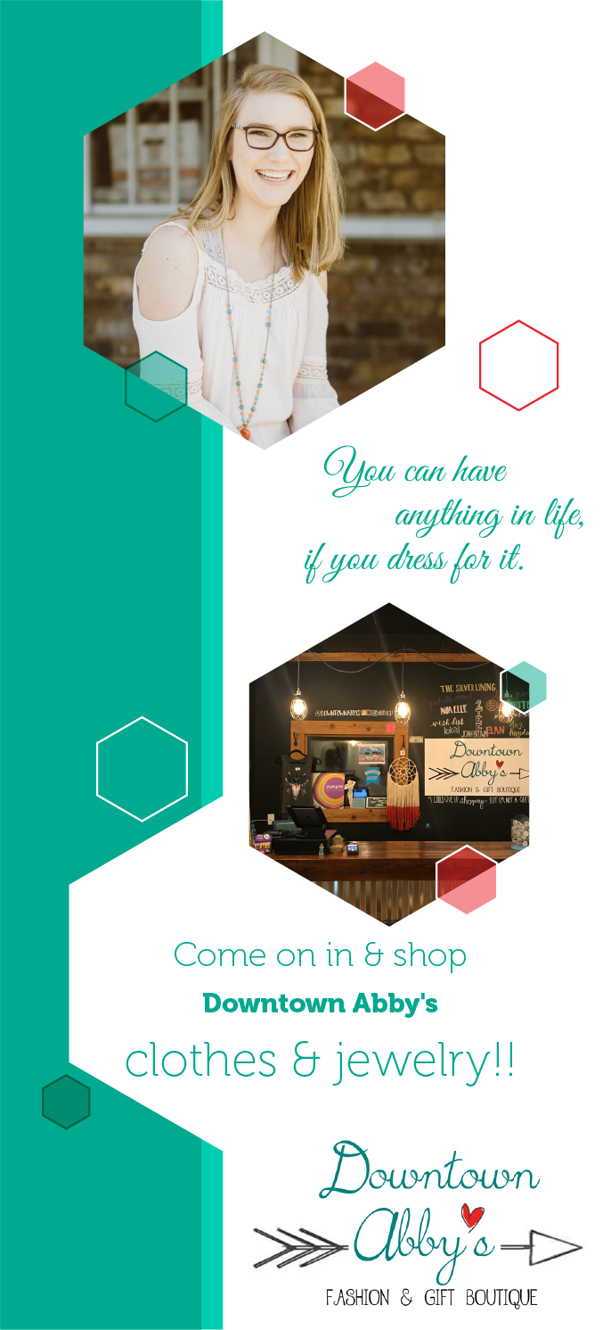 Diseño de Flyer por Akshar Shailesh para Downtown Abby's Fashion & Gift | Diseño #15204714