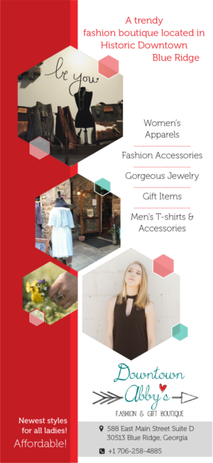 Diseño de Flyer por Akshar Shailesh para Downtown Abby's Fashion & Gift | Diseño #15204715