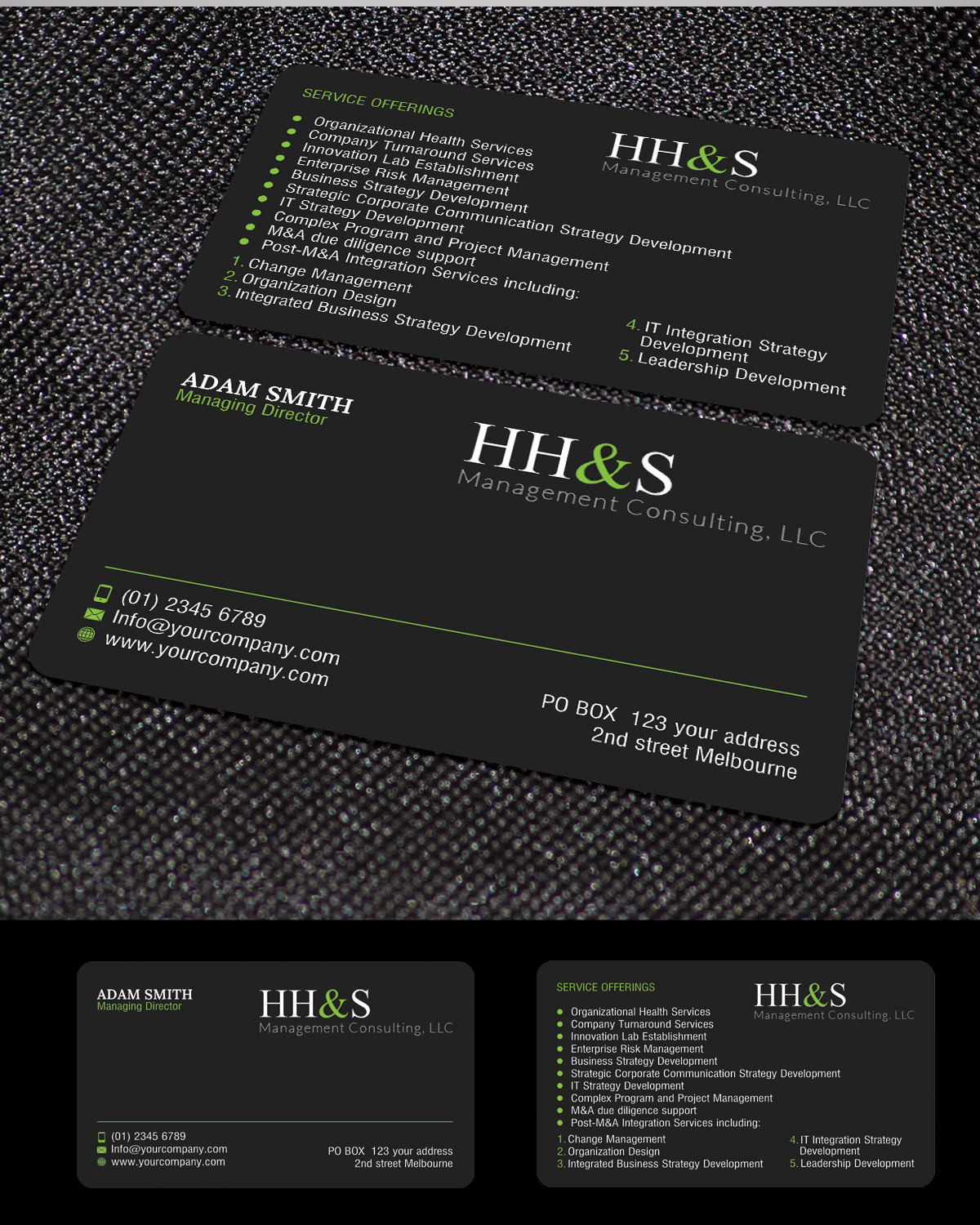 Business Card Design by SL Designer for HH&S Management Consulting, LLC | Design #15206427