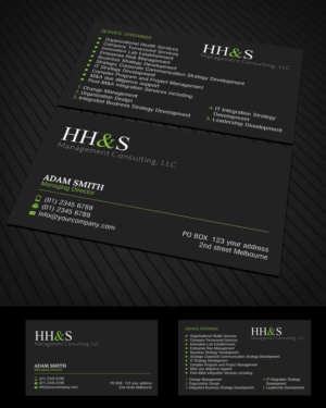 Business Card Design by SL Designer for HH&S Management Consulting, LLC | Design: #15206439