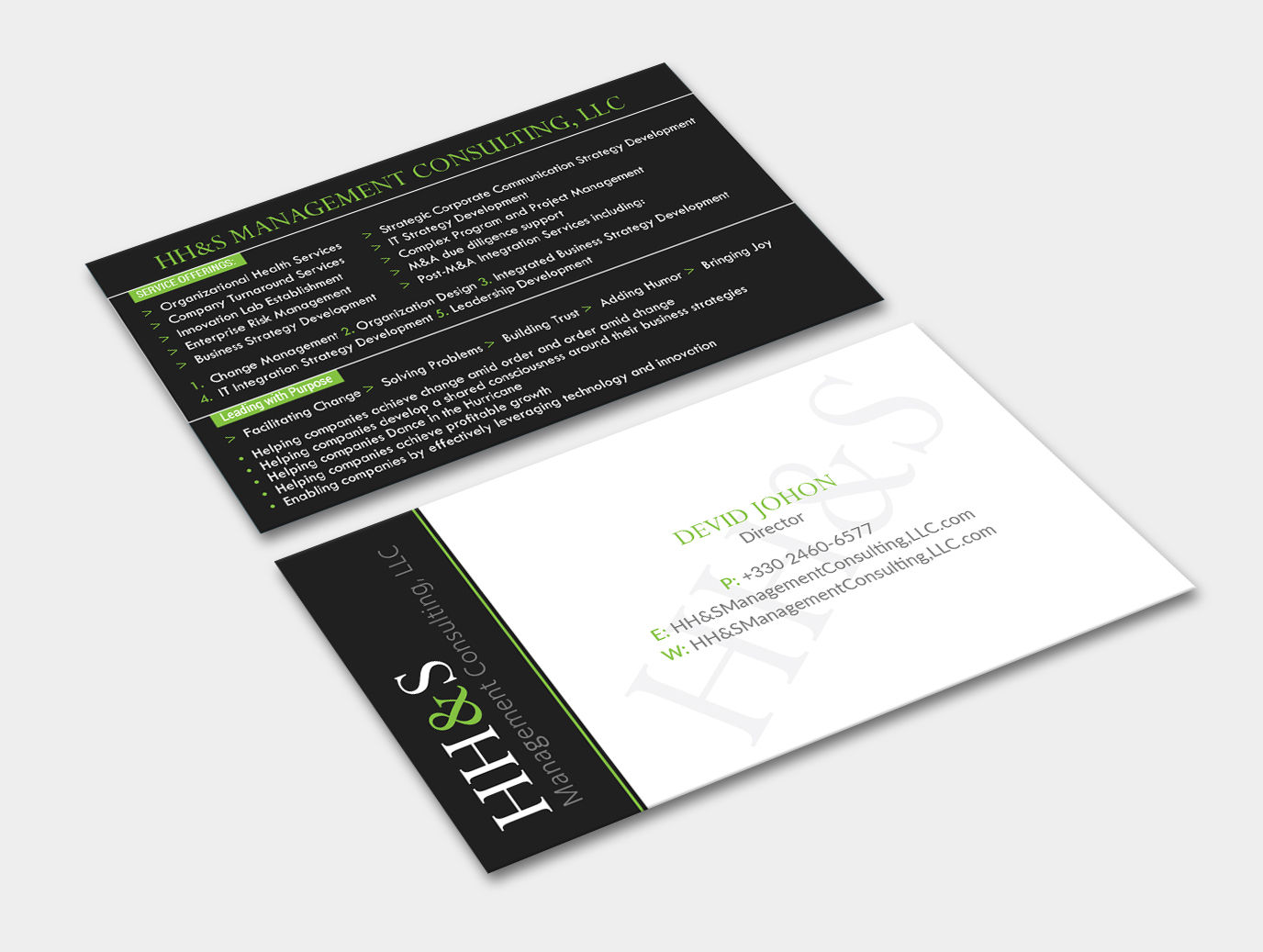 Business Card Design by Graphic Flame for HH&S Management Consulting, LLC | Design #15210729