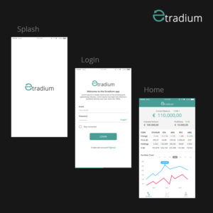 iPhone app design for cryptocurrency trading investment fund Etradium | App Design by DesignCarry