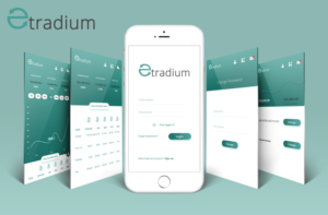iPhone app design for cryptocurrency trading investment fund Etradium | App Design by AppGeek