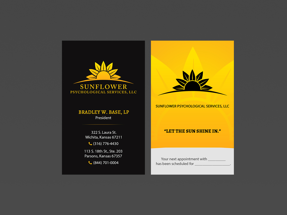 Visitenkarten-Design von Creations Box 2015 für Sunflower Psychological Services, LLC | Design #15224143