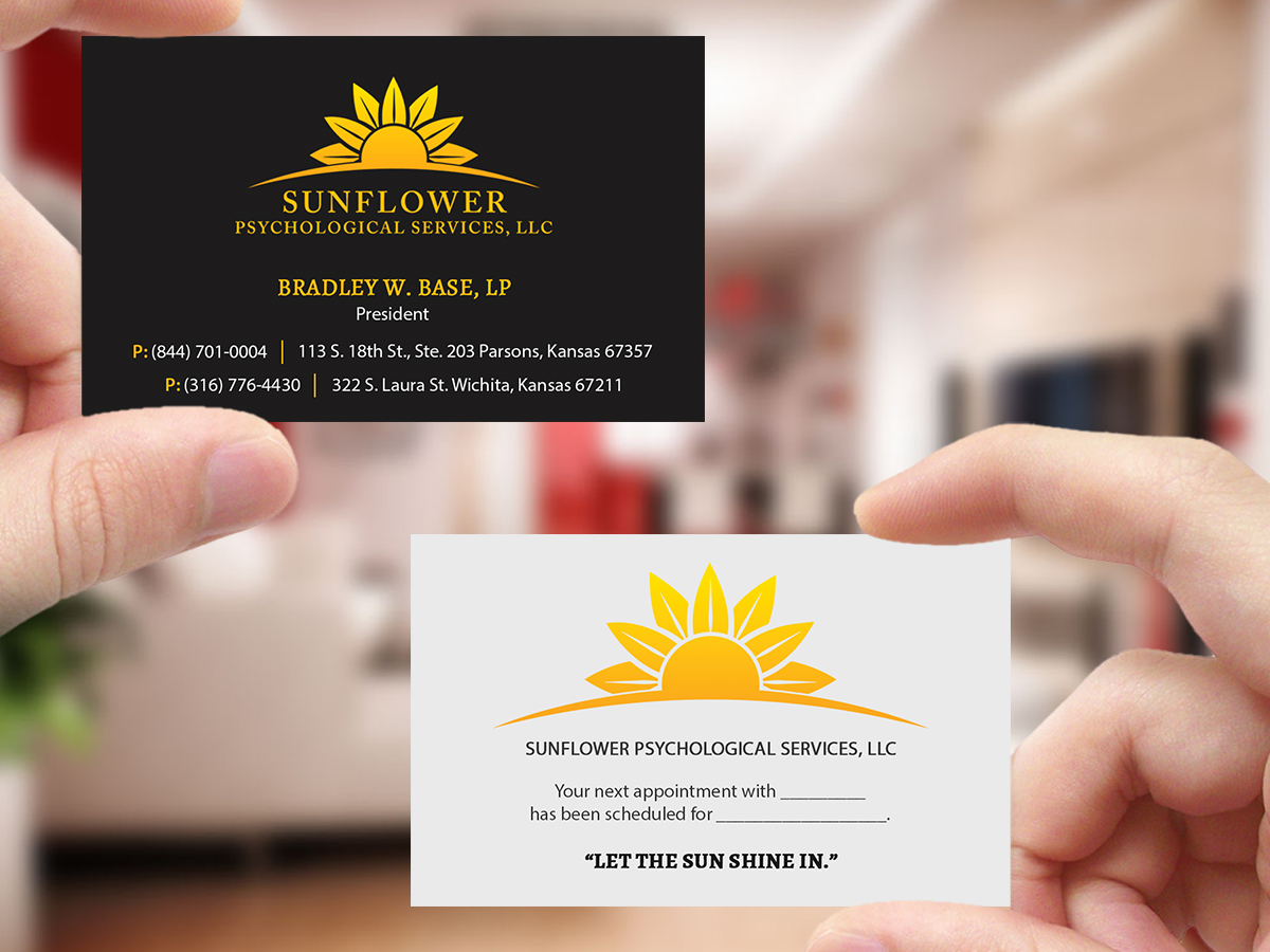 Business Card Design by Creations Box 2015 for Sunflower Psychological Services, LLC | Design #15226618