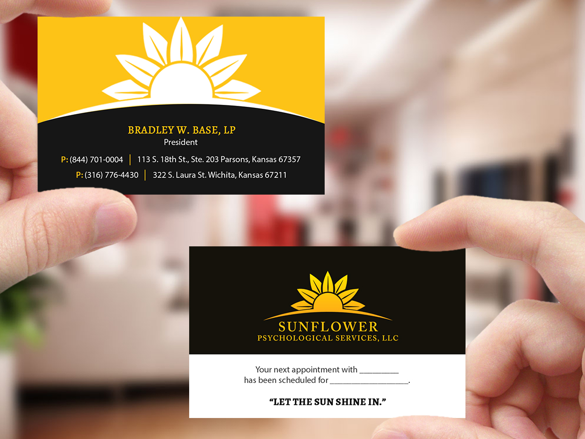 Business Card Design by Creations Box 2015 for Sunflower Psychological Services, LLC | Design #15226619