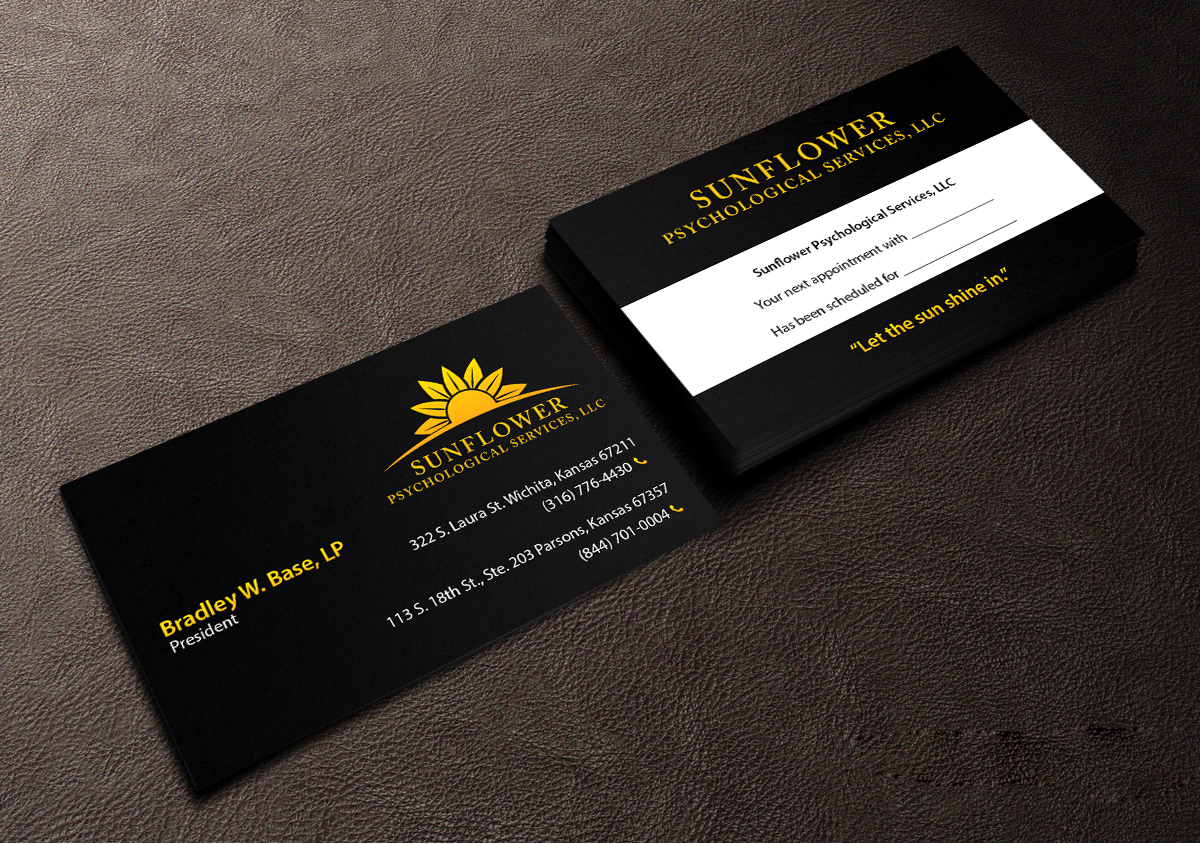 Business Card Design by Creations Box 2015 for Sunflower Psychological Services, LLC | Design #15231187