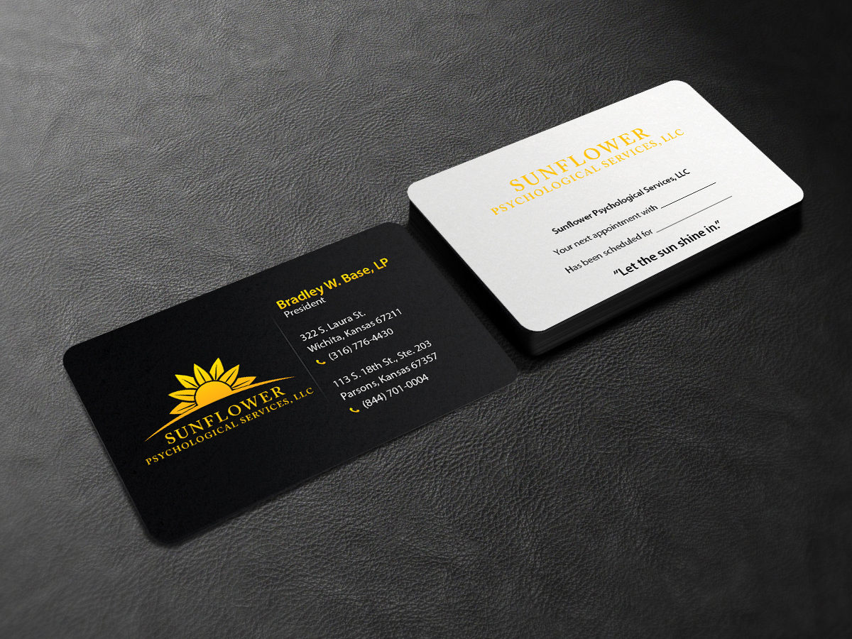 Business Card Design by Creations Box 2015 for Sunflower Psychological Services, LLC | Design #15231189