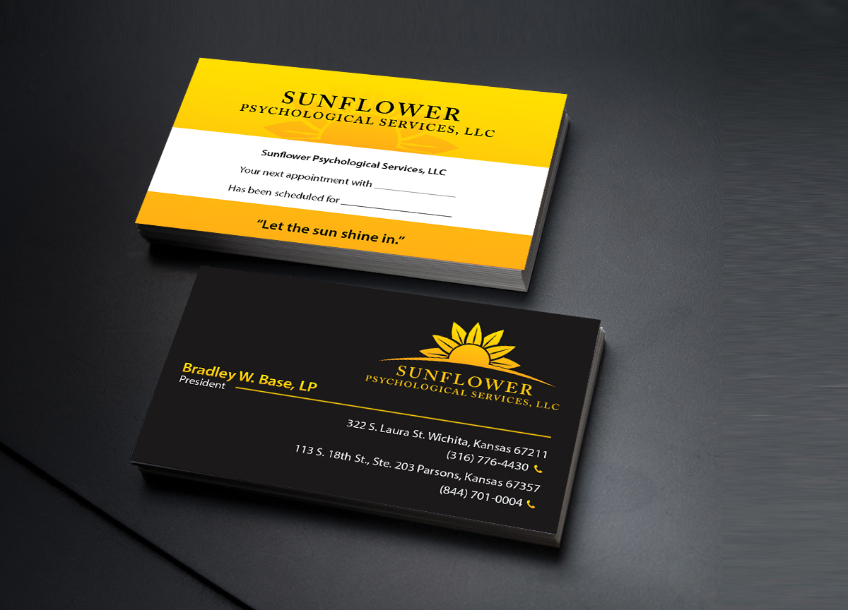 Business Card Design by Creations Box 2015 for Sunflower Psychological Services, LLC | Design #15231190