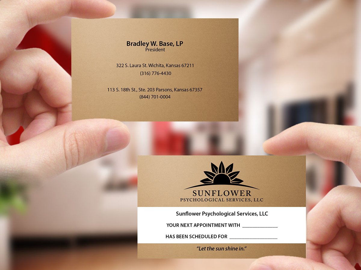 Business Card Design by Creations Box 2015 for Sunflower Psychological Services, LLC | Design #15231193