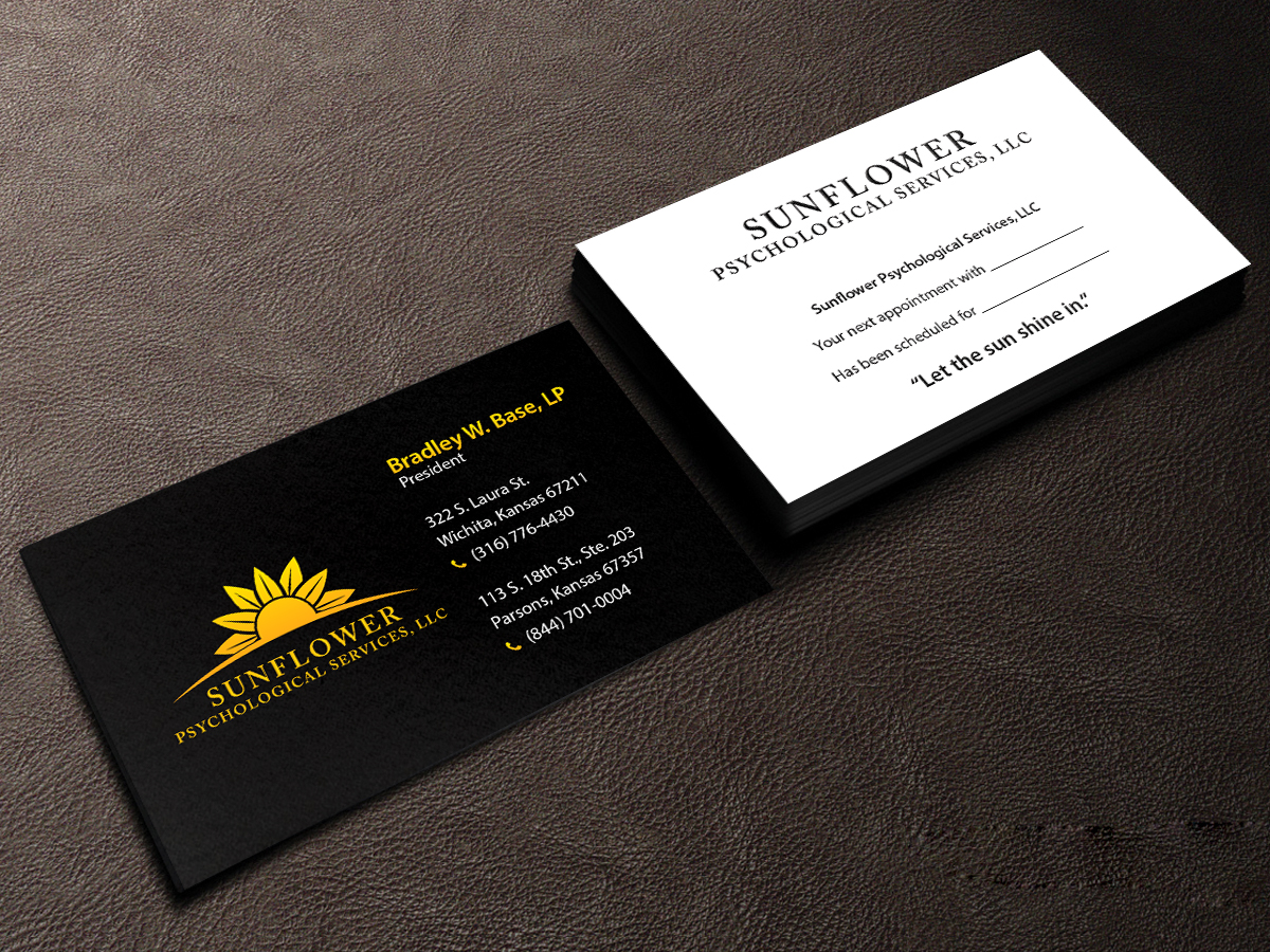 Business Card Design by Creations Box 2015 for Sunflower Psychological Services, LLC | Design #15231194