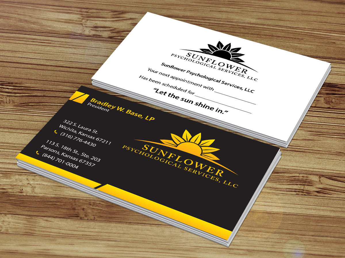 Business Card Design by Creations Box 2015 for Sunflower Psychological Services, LLC | Design #15231201