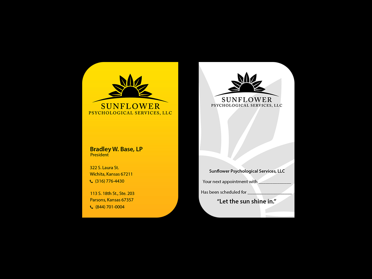 Business Card Design by Creations Box 2015 for Sunflower Psychological Services, LLC | Design #15231202