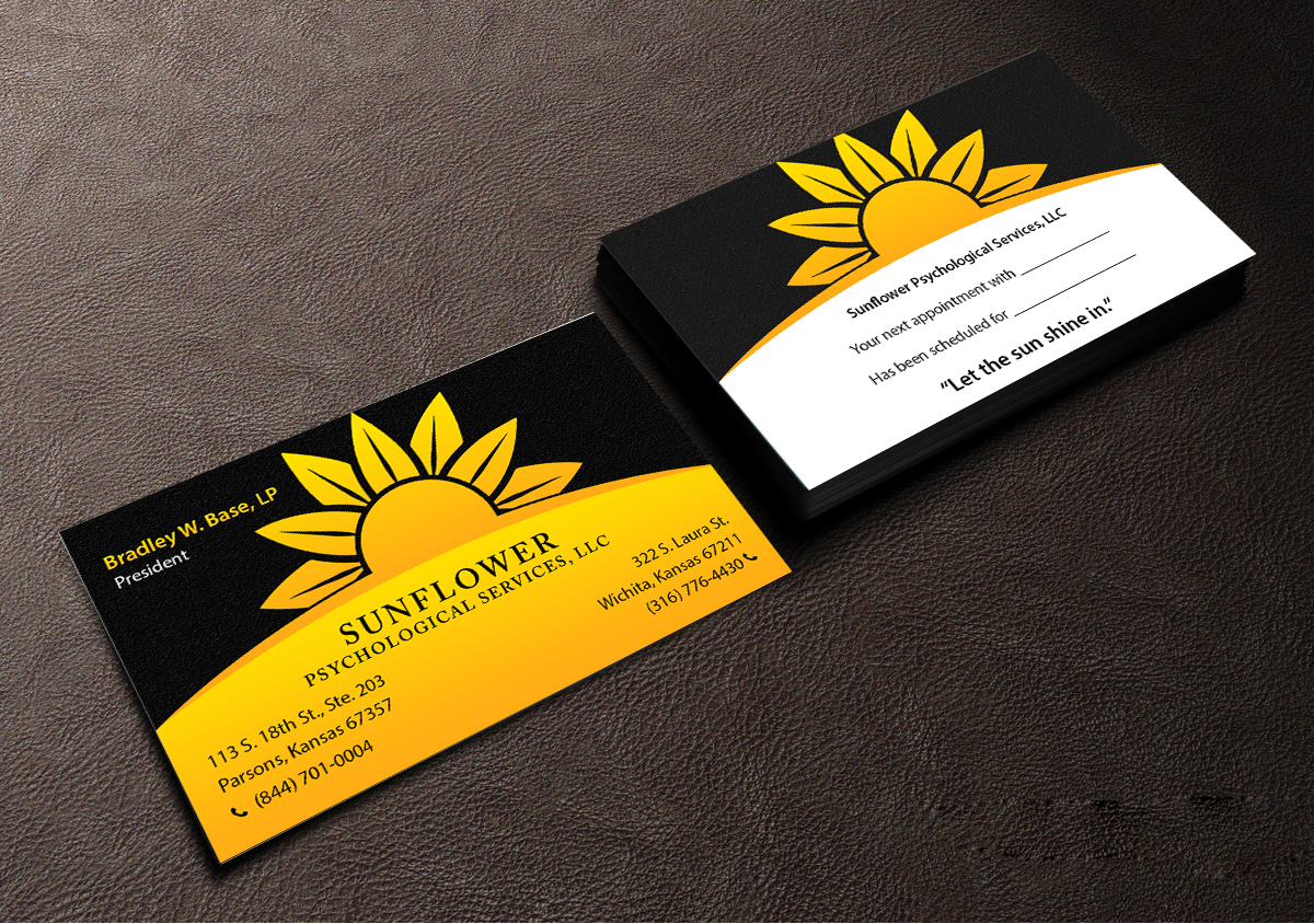 Business Card Design by Creations Box 2015 for Sunflower Psychological Services, LLC | Design #15231205