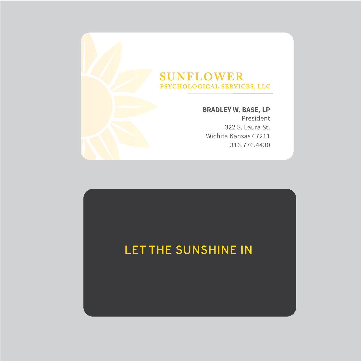 Visitenkarten-Design von Elephont Designs für Sunflower Psychological Services, LLC | Design #15215118