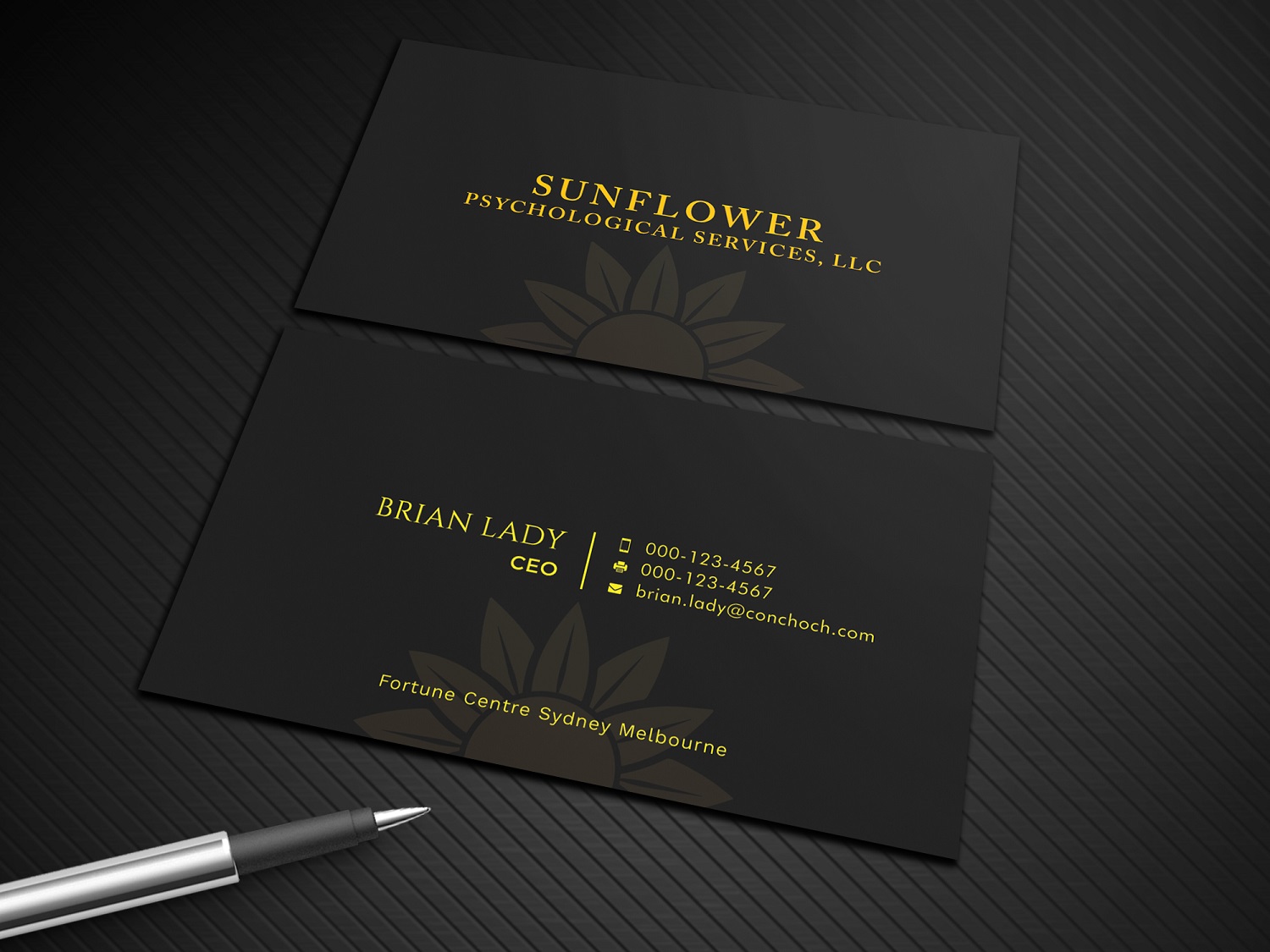 Visitenkarten-Design von Graphic Flame für Sunflower Psychological Services, LLC | Design #15242621