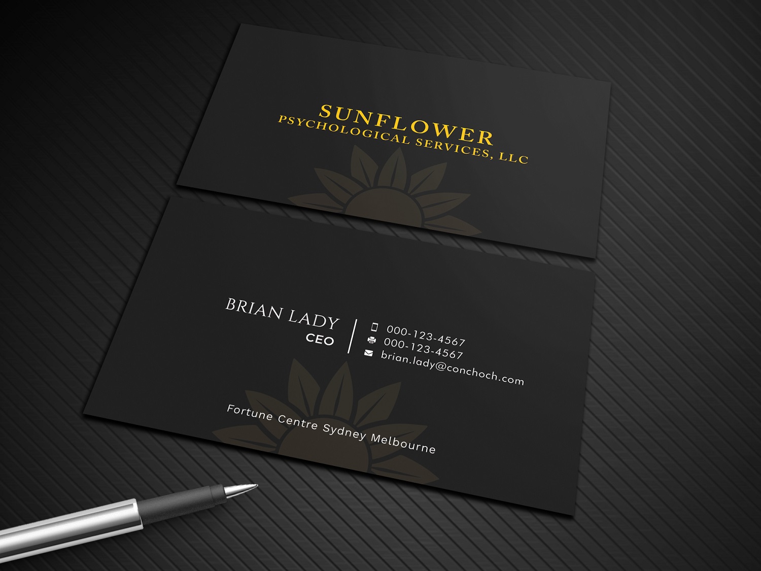 Visitenkarten-Design von Graphic Flame für Sunflower Psychological Services, LLC | Design #15242622
