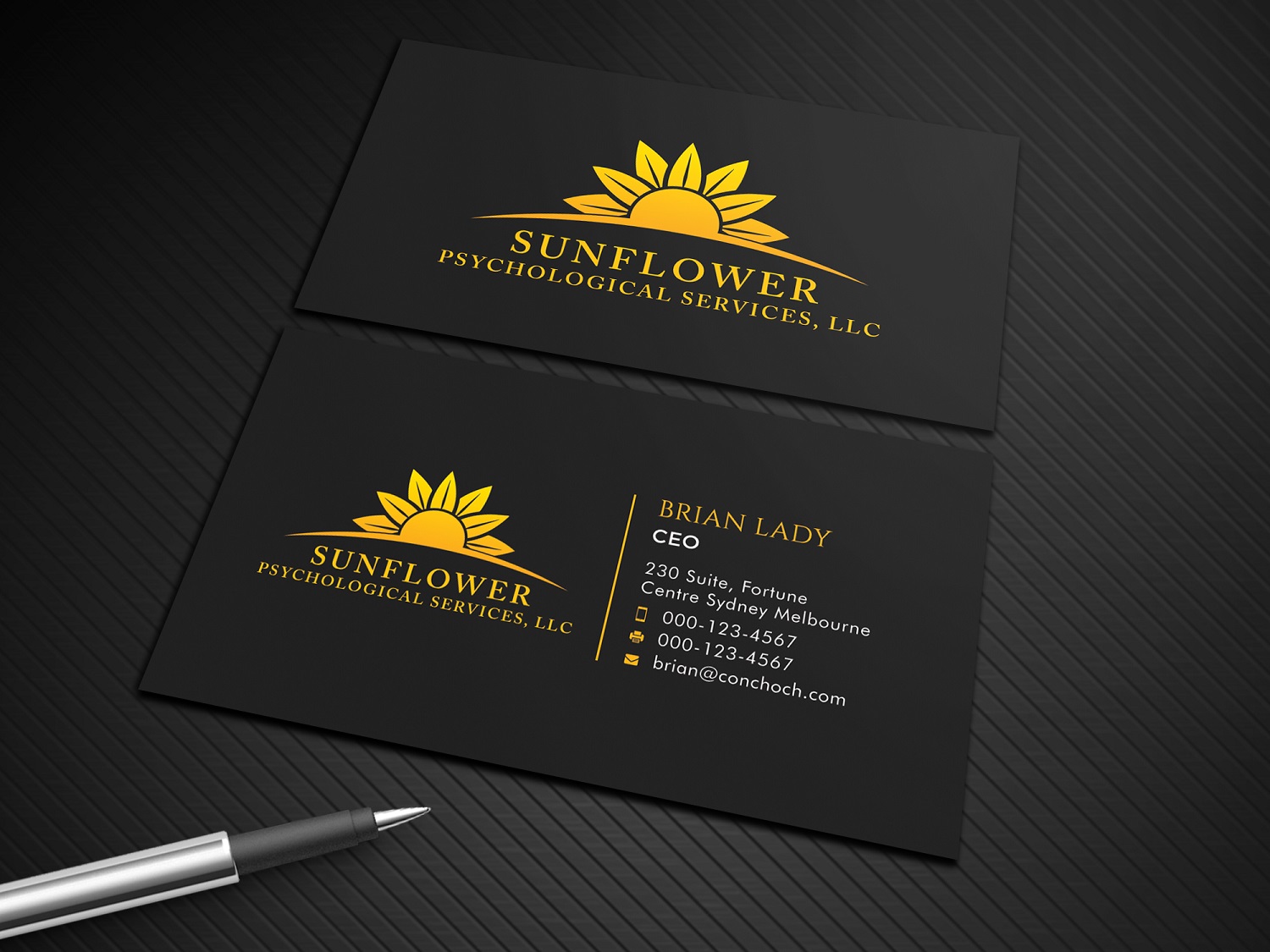 Visitenkarten-Design von Graphic Flame für Sunflower Psychological Services, LLC | Design #15242645