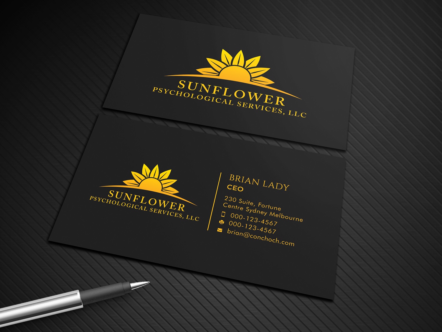 Visitenkarten-Design von Graphic Flame für Sunflower Psychological Services, LLC | Design #15242658