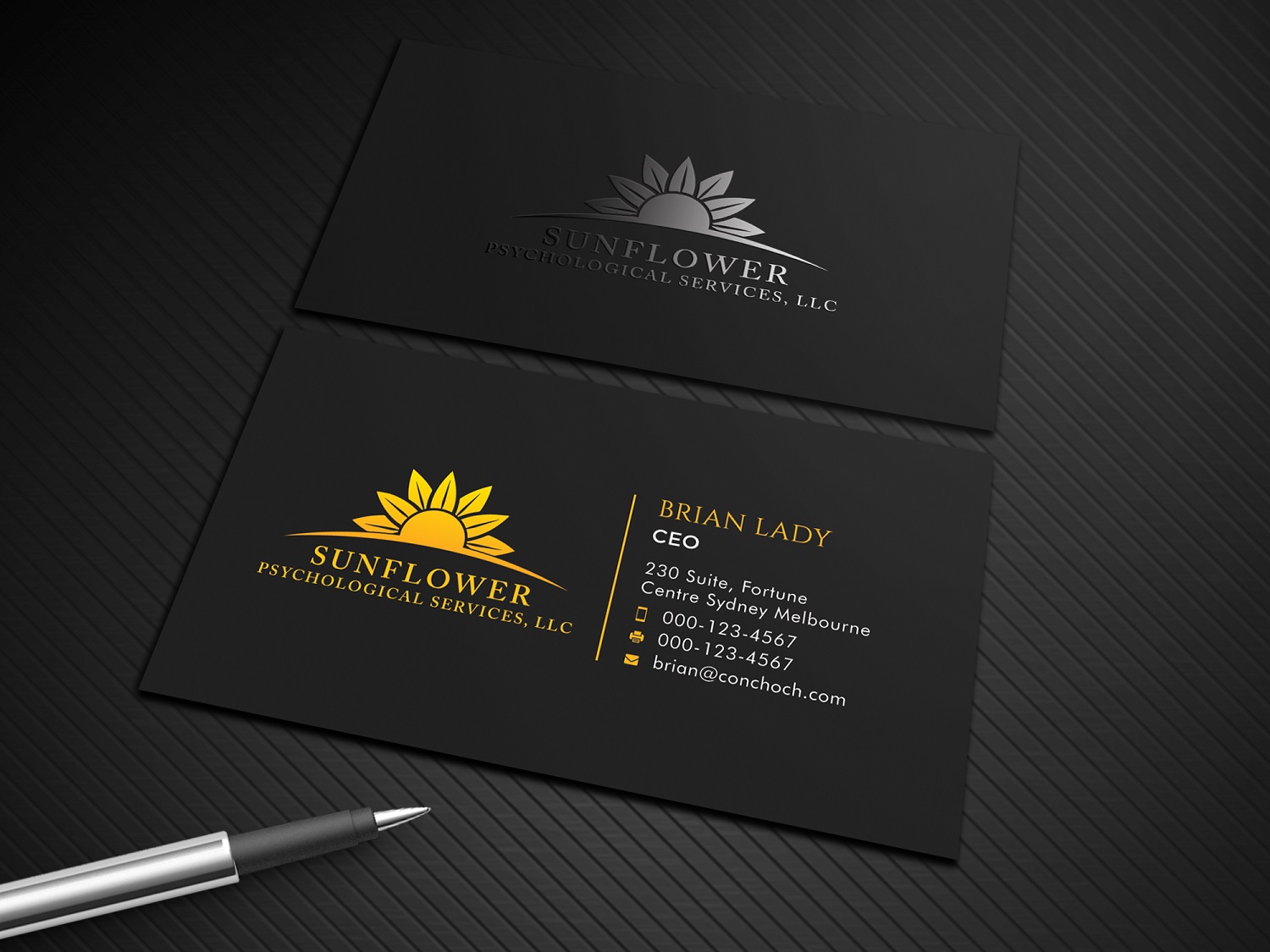 Visitenkarten-Design von Graphic Flame für Sunflower Psychological Services, LLC | Design #15242659