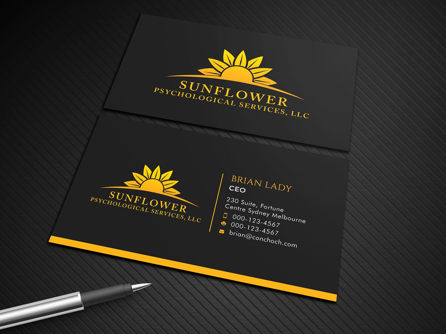 Visitenkarten-Design von Graphic Flame für Sunflower Psychological Services, LLC | Design #15242680