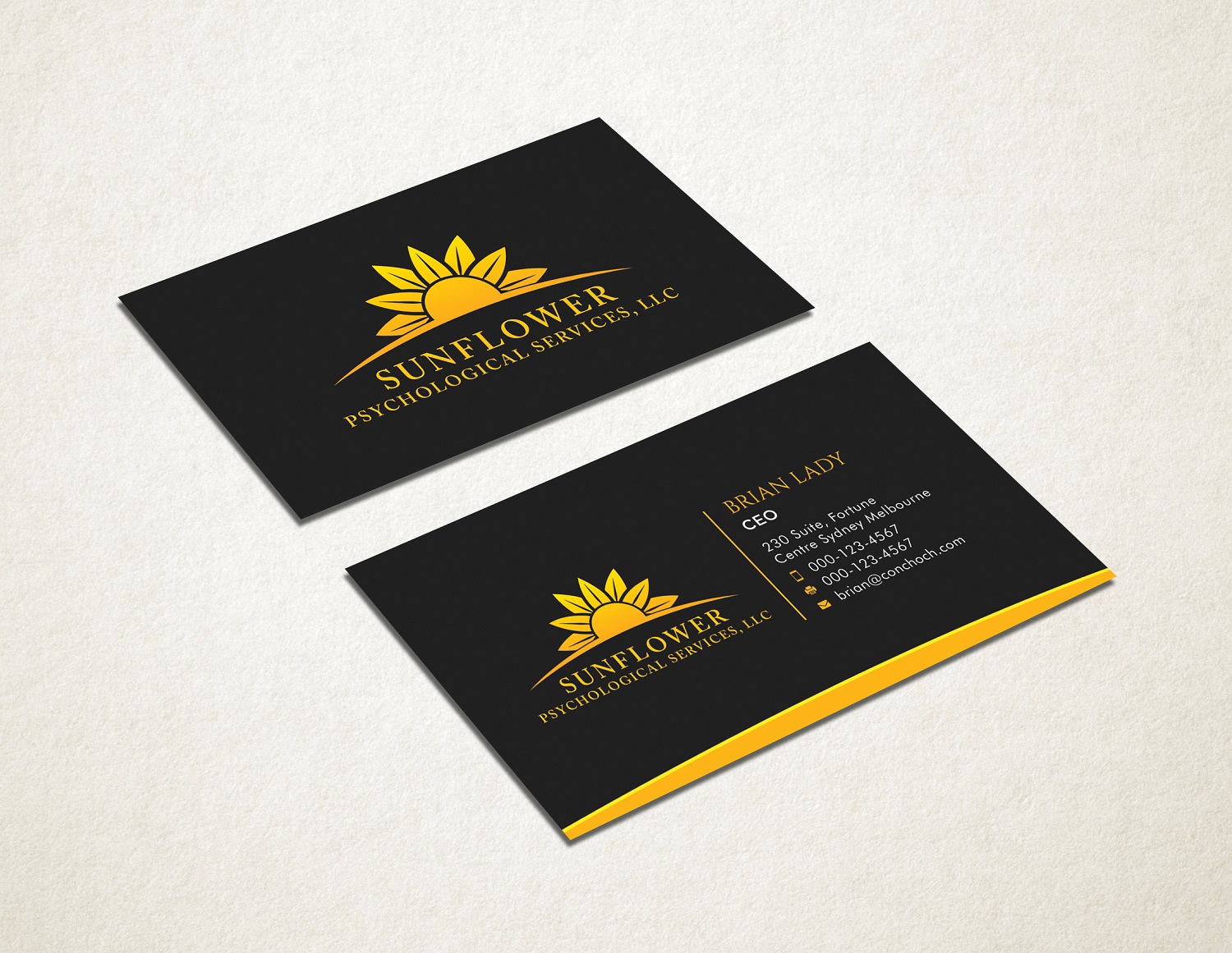 Business Card Design by Graphic Flame for Sunflower Psychological Services, LLC | Design #15242685