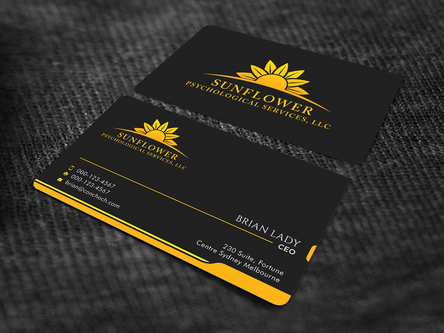Visitenkarten-Design von Graphic Flame für Sunflower Psychological Services, LLC | Design #15242701