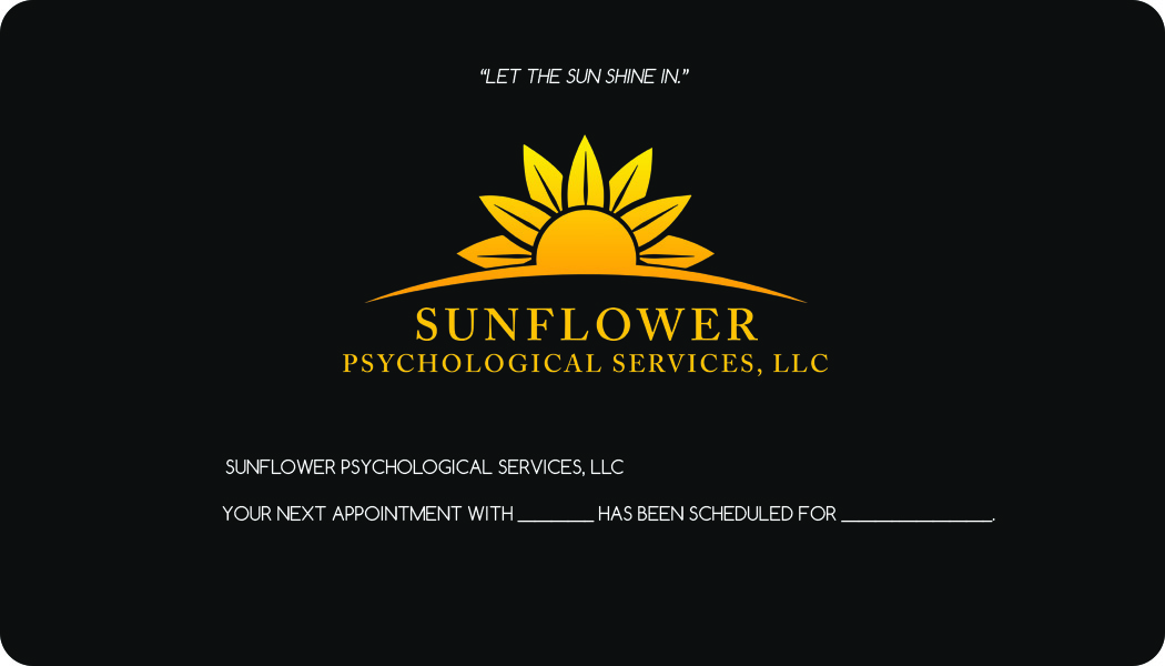 Visitenkarten-Design von Mohammad Jahran Chowdhury für Sunflower Psychological Services, LLC | Design #15215054