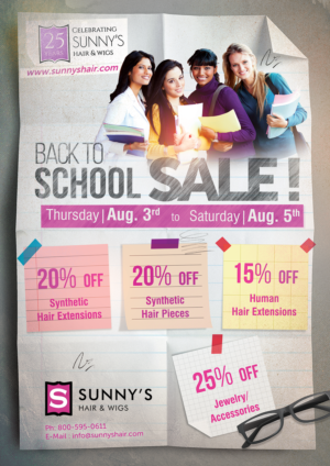 Flyer Design by Akshar Shailesh for Sunny's Hair and Wigs | Design: #15229871